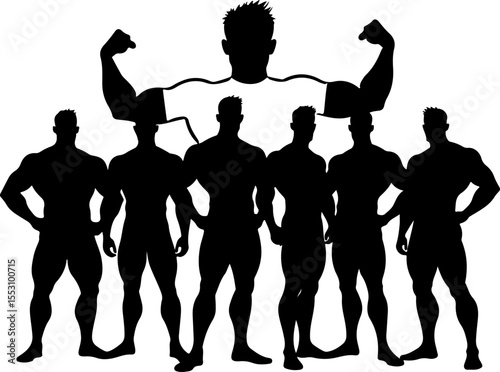 American football players  sports, action  vector bundle