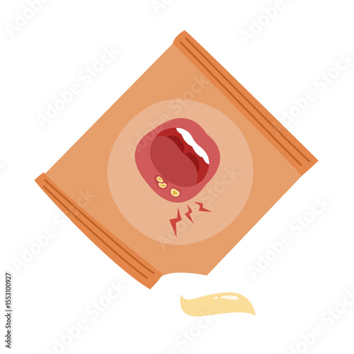 canker sore in mouth. vector illustration