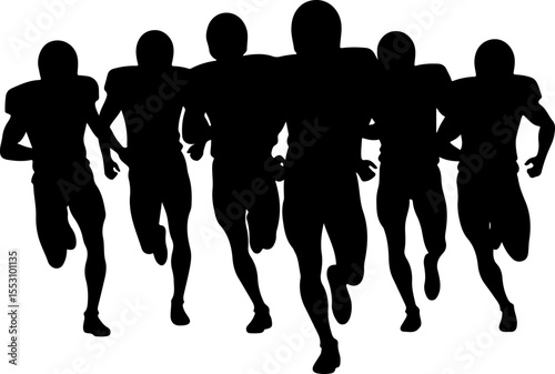American football players  sports, action  vector bundle