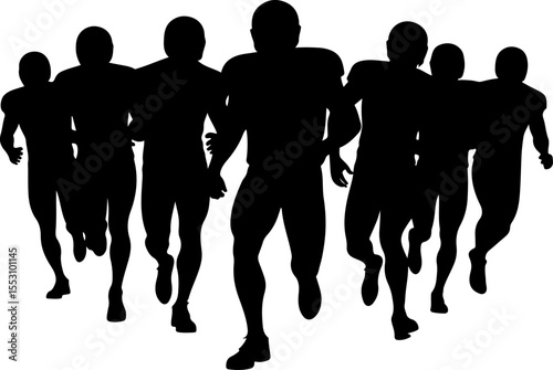 American football players  sports, action  vector bundle