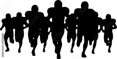 American football players  sports, action  vector bundle