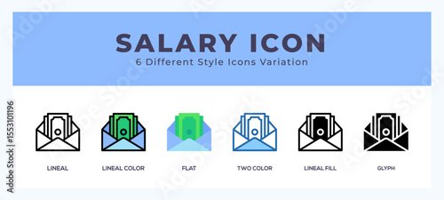 Salary icon in different style vector illustration.