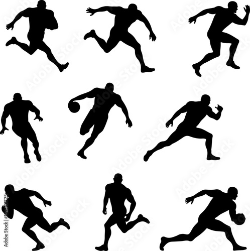 American football players  sports, action  vector bundle