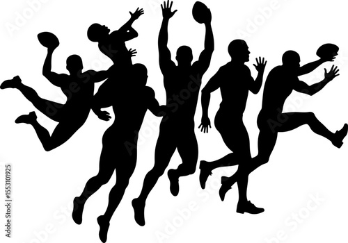 American football players  sports, action  vector bundle