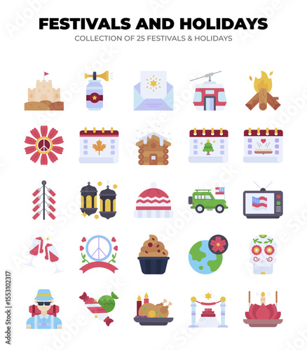 Collection of 25 Festivals and Holidays. A vibrant celebration of global cultures and traditions.