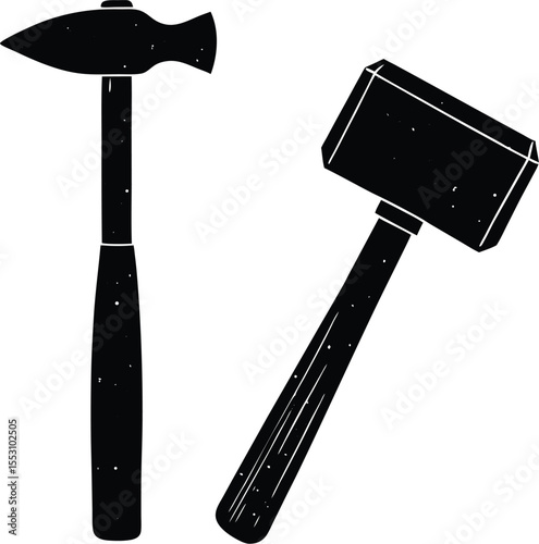 Silhouette of a Chisel and Mallet