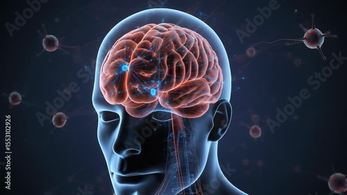 Ilustración representativa del cerebro humano on conexiones neuronales y estímulos externos que generan reacción