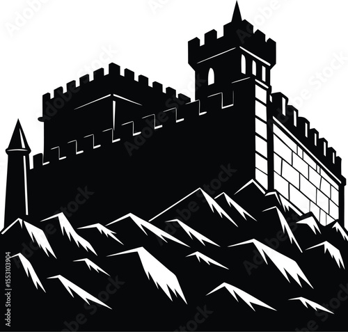 Silhouette of a Fortress Wall