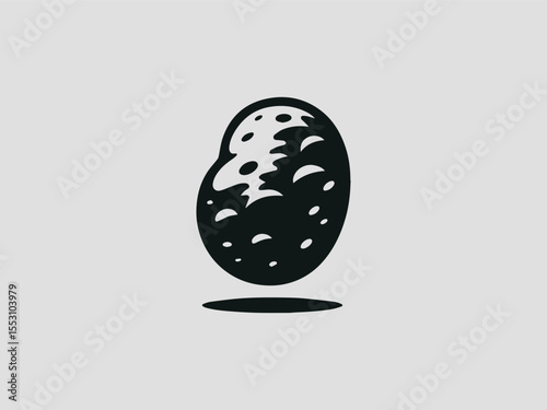 Vintage engraved potato silhouette vector logo for traditional pubs or breweries