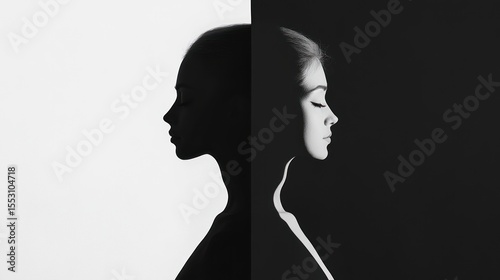 Two profiles, light and dark