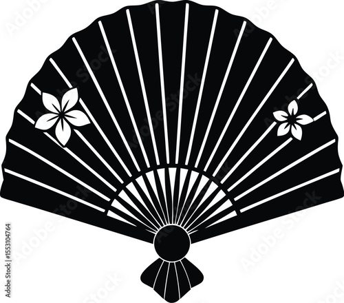 Silhouette of a Japanese Fan Sensu