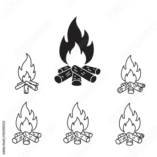 Fire icon collection. Fire flame symbol. concept flame fire icon