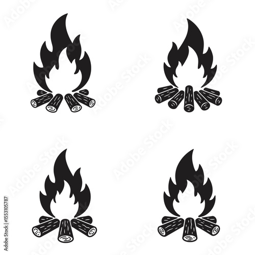 Fire icon collection. Fire flame symbol. concept flame fire icon