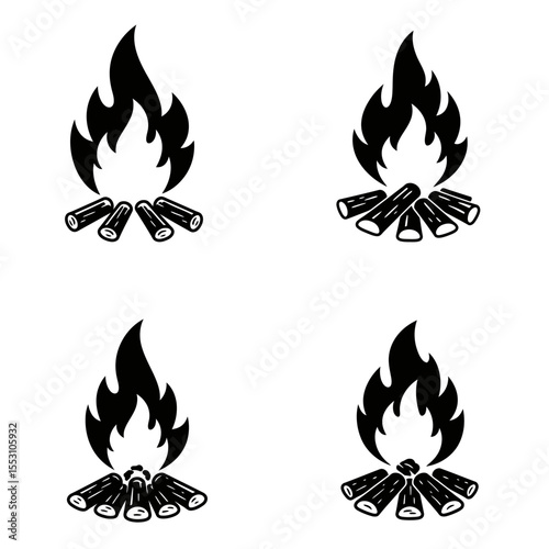 Fire icon collection. Fire flame symbol. concept flame fire icon