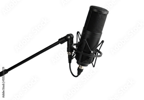 microphone on a stand against a transparent, png, 