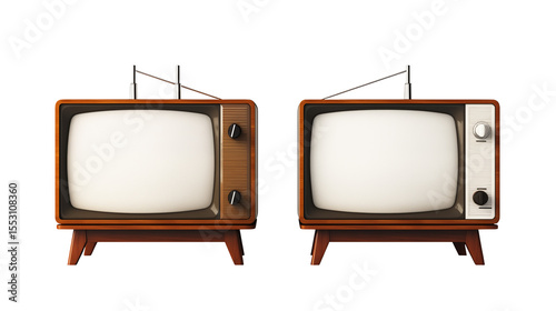 Vintage Television Set Retro Design Mockup Perfect for Nostalgia Projects