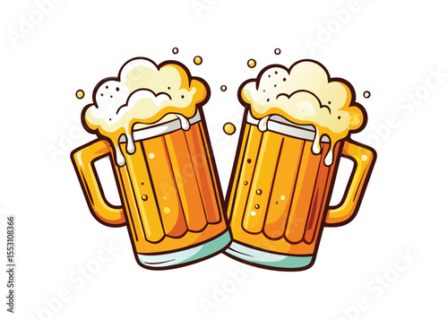 A refreshing glass of foamy ale, perfect for a cold drink