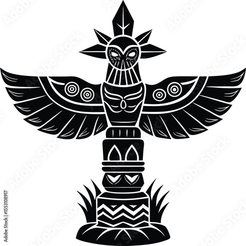 Silhouette of a Totem Pole