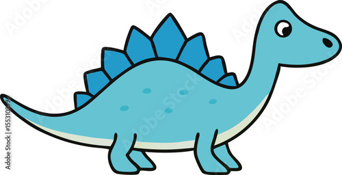 A cute cartoon spinosaurus with a smooth sail and tiny arms clipart Vector illustration On white Background