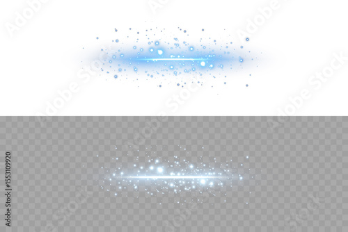 Shimmering horizontal blue flash with glow trail on black. Use for interface mockups, cyberpunk-inspired visuals, light design backgrounds, or modern HUD motion templates.