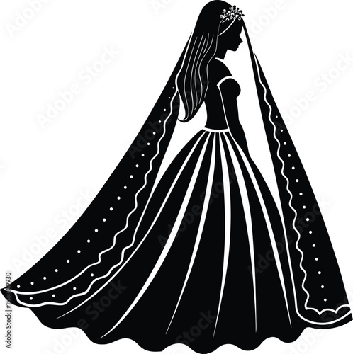 Silhouette of a Wedding Veil