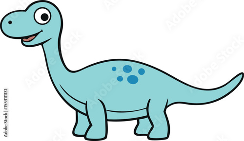 A happy cartoon parasaurolophus with a curved crest and joyful smile clipart Vector illustration On white Background