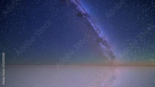 Celestial Reflection: Milky Way over a Still, Starry Lake