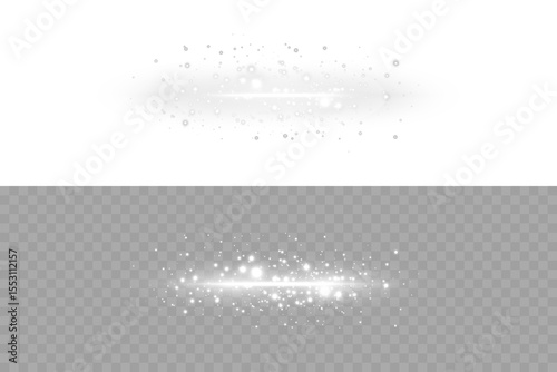 Soft light flash effect with radiant beam and glimmering star center in white. Ideal for enhancing photographs, adding light touches to digital art, or decorating festive and romantic scenes