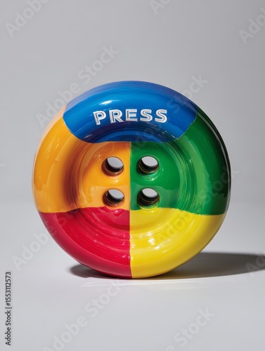 Colorful button with the word 