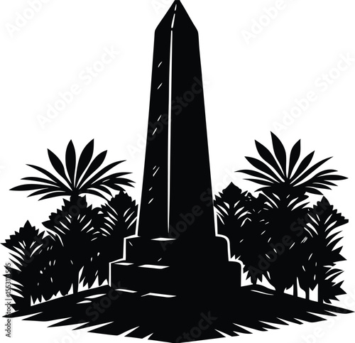 Silhouette of an Ancient Obelisk