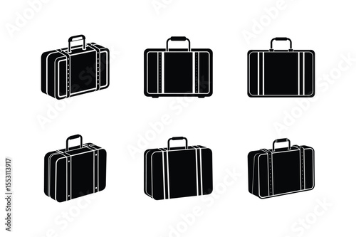 suitcase silhouette vector illustration