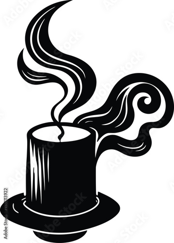 Silhouette of a Candle With Swirling Smoke