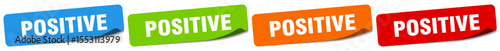 positive sticker. positive sticker set on white background