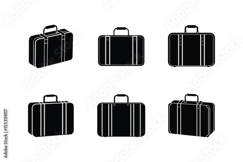 suitcase icon silhouette vector illustration