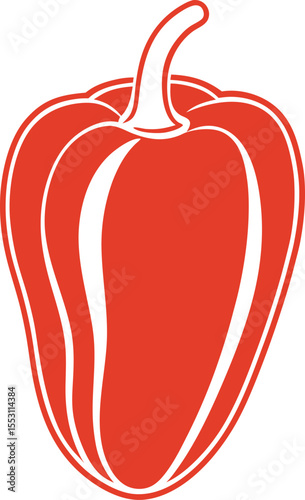 vector illustration of a red pepper