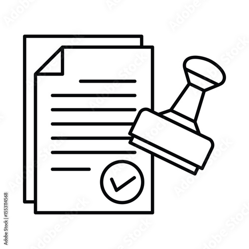 Stamp And Document  Icon Element For Design
