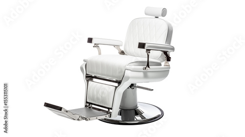 Elegant White Barber Chair Studio Shot Professional Hair Salon Furniture Design
