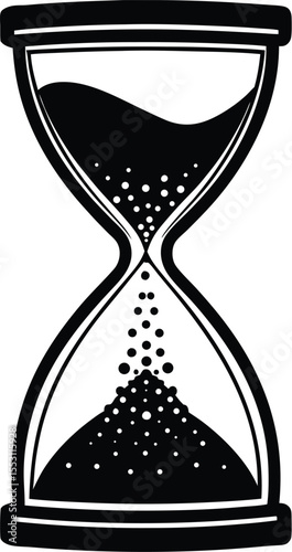 Silhouette of an Hourglass With Sand Falling Upward