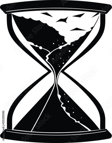 Silhouette of an Hourglass Broken in Half