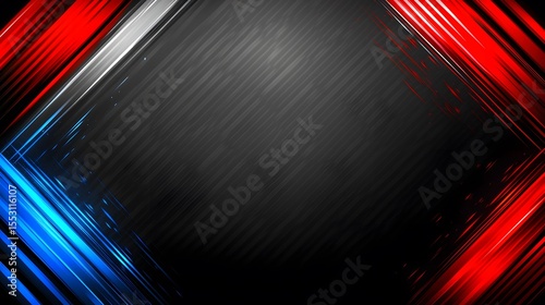 Abstract Red Blue Lines Dark Background Graphic Design