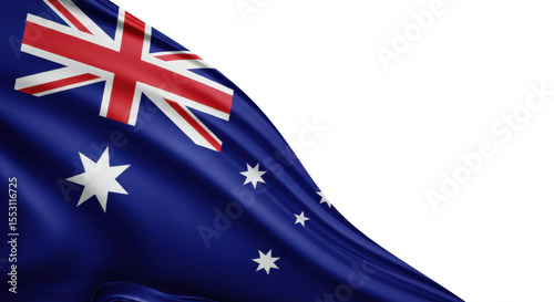Australian flag in a flowing design. transparent, png, 
