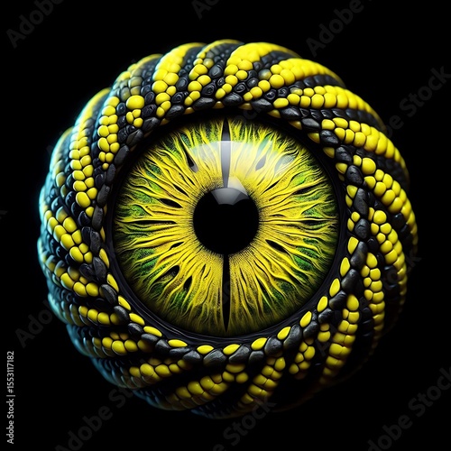 Neon Basilisk Eye Close-Up