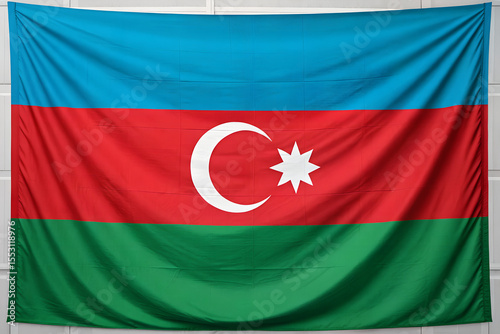 National Flag of Azerbaijan photo