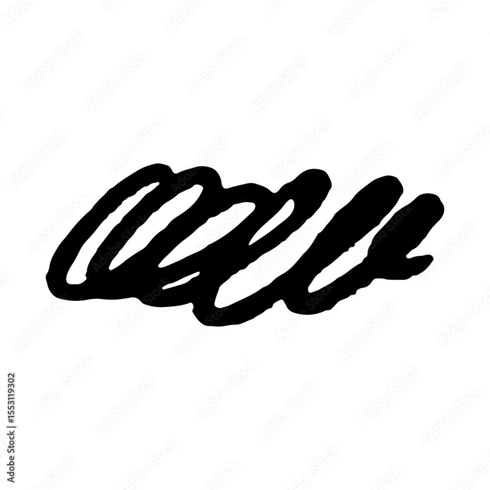 Obraz premium Black abstract brush stroke. Vector hand-drawn illustration.