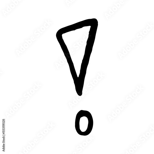 Exclamation mark. Vector hand-drawn illustration.
