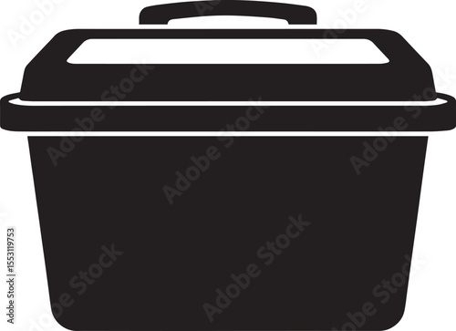 Food Container Silhouette in Black | Kitchen Storage Illustration Vector Format