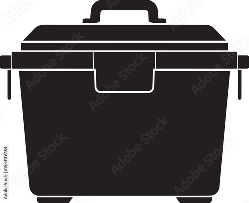 Food Container Silhouette in Black | Kitchen Storage Illustration Vector Format