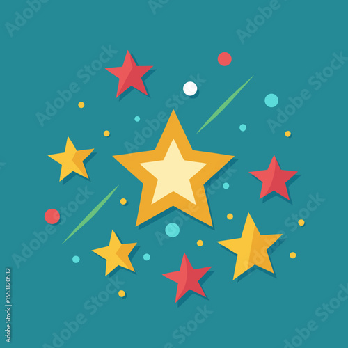 Creative Colorful Star Icon Set
