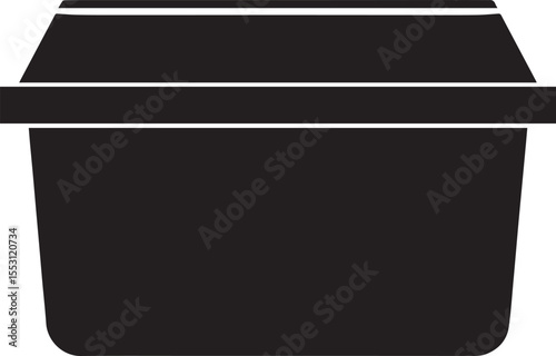 Food Container Silhouette in Black | Kitchen Storage Illustration Vector Format