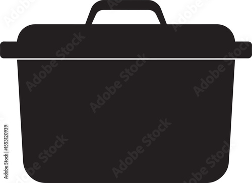 Food Container Silhouette in Black | Kitchen Storage Illustration Vector Format